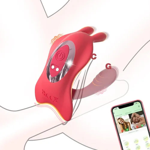 Control remoto de aplicación para parejas, vibrador portátil, juguetes sexuales para mujeres adultas, vibrador de braga de larga distancia con Rojo