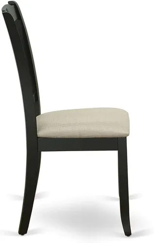 Miniatura 9 de East West Furniture NODA3-BLK-C - Juego de muebles de comedor de 3 piezas contiene una mesa rectangular de madera con hoja de mariposa y 2 sillas