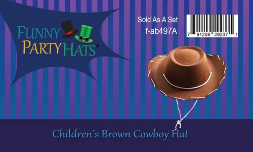 Miniatura 3 de Sombrero de vaquero Century Novelty de fieltro para niños, marrón