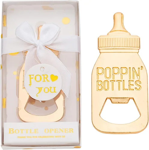 Miniatura 2 de 24 abridores de biberones favoritos para baby shower, regalos, decoraciones o cajas de regalo de recuerdo para invitados, diseño Poppin para niños
