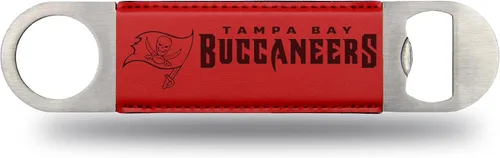 Miniatura 15 de Rico Industries NFL - Hoja de barra grabada con láser de piel sintética, gran accesorio para bebidas para el día del juego