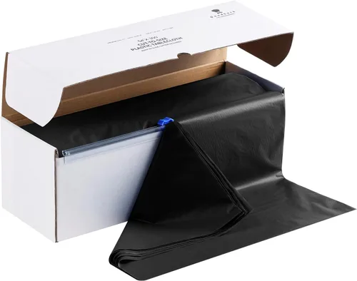 Miniatura 8 de Goodluck Rollos de mantel de plástico de 54 pulgadas x 100 pies con caja de corte, mantel desechable negro, mantel de plástico para fiesta