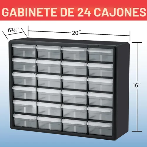 Miniatura 3 de Akro-Mils Gabinete de almacenamiento de plástico con 24 cajones para organización de garaje, organizador de cuentas, almacenamiento de ladrillos