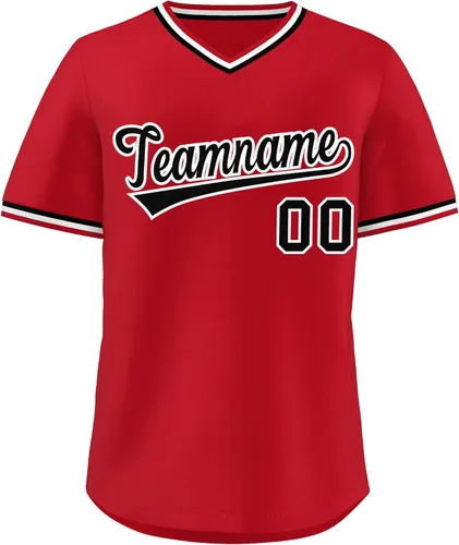 Miniatura 18 de KXK - Camiseta de béisbol personalizada con nombre y número cosidos, estilo Hip Hop, con cuello en V, atlética, para hombres, mujeres y jóvenes
