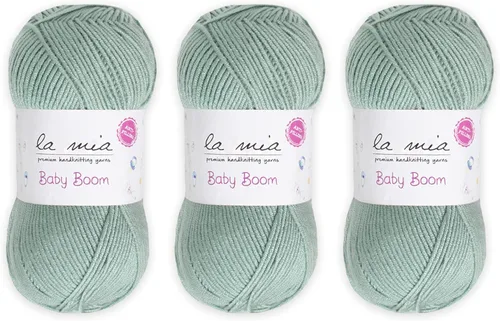 Miniatura 77 de 1 madeja La Mia Baby Boom, hilo acrílico 100% antipilling para tejer y ganchillo para tejer y ganchillo, 3.53 oz (3.5 onzas) / 820.2 ft