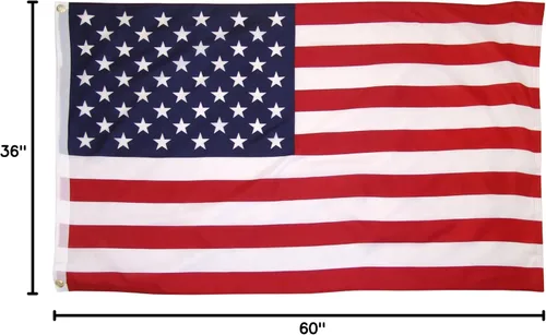 Miniatura 4 de Online Stores bandera de poliéster estampada de Estados Unidos, con ojales, de 3 x 5 pies.