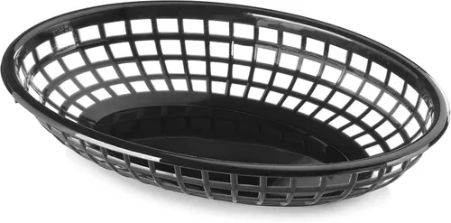 Miniatura 2 de New Star Foodservice Cestas de comida rápida, 9 1/4 x 6 pulgadas, ovaladas, juego de 12, color negro