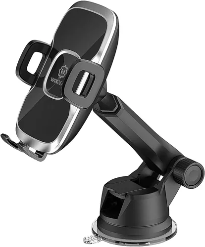 Miniatura 8 de Soporte de teléfono para tu coche – Soporte de teléfono para tablero y parabrisas con rotación de 60°, fuerte ventosa de doble bloqueo, abrazadera