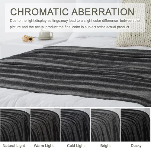 Miniatura 6 de Manta Chenille para sofá, 50" x 60", manta suave y acogedora con borlas de flecos para cama, sofá y silla, manta bohemia tejida ligera decorativa