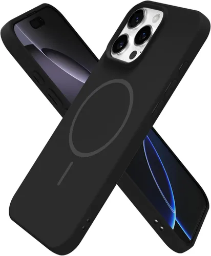 Miniatura 159 de oakxco Funda de silicona Mag Safe para iPhone 17 Pro Max, funda magnética delgada y fina compatible con carga inalámbrica MagSafe, bonita funda Negro