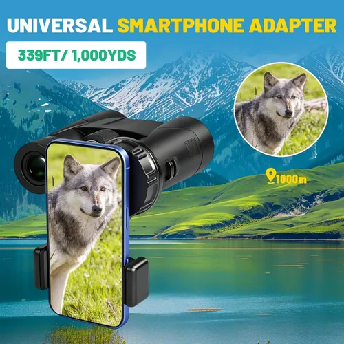 Miniatura 4 de Prismáticos de 8 x 32 para adultos – Lente HD BAK4 Prism FMC, resistente al agua, visión grande, visión clara, ligero con adaptador de teléfono