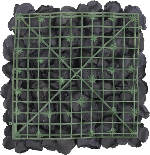Miniatura 6 de Paneles de pared de flores 3D, 12 paneles de pared de flores artificiales, rosas de seda, fondo de pared de flores sintéticas decorativas