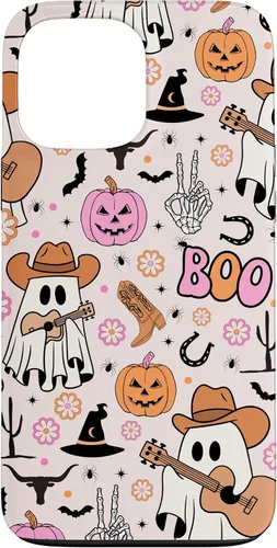 Miniatura 24 de Spooky Ghost Cowboy Cute Halloween Boo Western Retro Pastel Case for iPhone 17