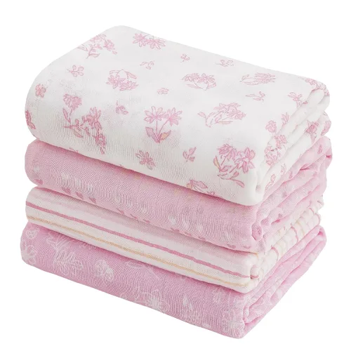 Miniatura 14 de Viviland Mantas de Muselina para Envolver, Envolturas para Niños y Niñas, Mantas de Recepción para Bebés Transpirables y Suaves con la Piel