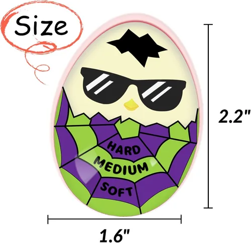 Miniatura 6 de Lasubst Temporizador de huevos que cambia de color para hervir huevos, morado y verde