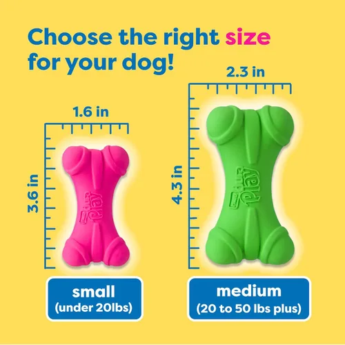 Miniatura 7 de Hartz DuraPlay Hueso Juguete de Látex Chirriante para Perros de Razas Medianas, Paquete de 3