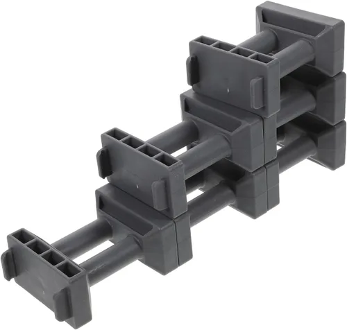 Miniatura 8 de Zerodeko Muelle de puente de tren de simulación de 6 piezas, soportes apilables para trenes de madera, accesorios ferroviarios para montantes