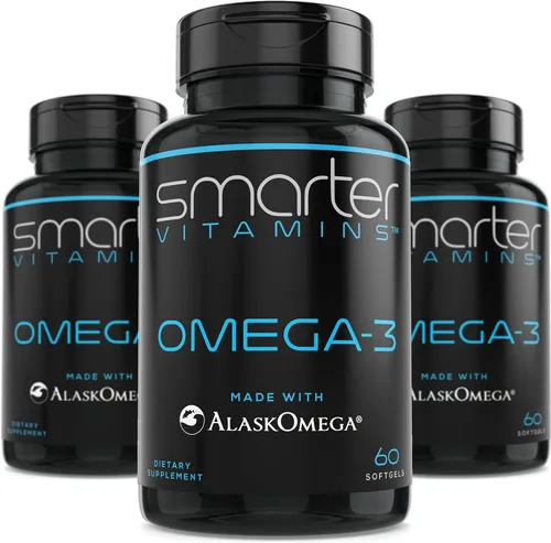 Smarter Omega 3 - Aceite de pescado Smarter Omega 3, sabor a bayas, sin erupción, insípido, 2000 mg, DHA EPA Triple Fuerza para el cerebro,