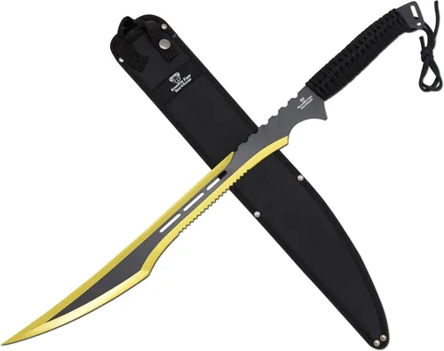 Miniatura 22 de Snake Eye Tactical - Espada de fantasía con funda de nailón, machete para exteriores y camping Rojo