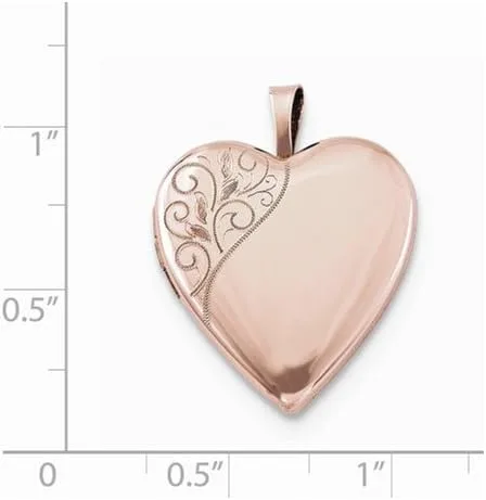 Miniatura 3 de Colgante de plata de ley con diseño de corazón en espiral pulido, 0.787in, acabado rosa