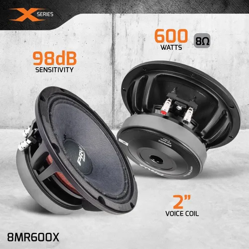 Miniatura 2 de PRV AUDIO Altavoz de rango medio de 8 pulgadas 8MR600X, 600 vatios, 8 ohmios, bobina de voz de doble capa de 2 pulgadas, altavoz de audio