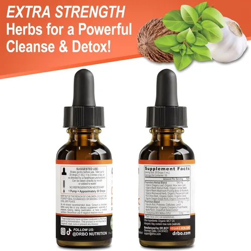 Miniatura 9 de Candida Cleanse Detox para mujeres y hombres – Gotas de aceite de orégano orgánico, ácido caprílico negro nogal ajenjo Candi suplemento suplemento
