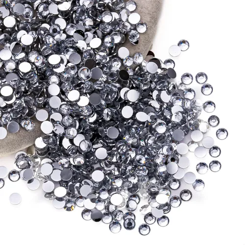 Miniatura 116 de Diamantes de imitación AB verdes a granel, 5000 piezas de diamantes de imitación de fondo plano redondos de gelatina AB sin fijación térmica, gemas