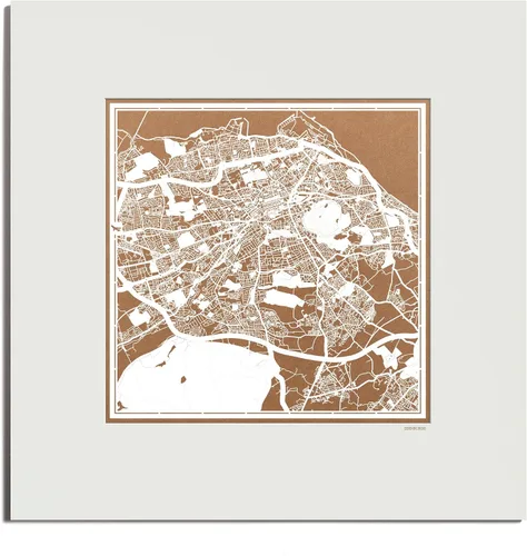 Miniatura 33 de O3 Design Studio Mapa de corte de papel Madrid negro mate de 20 x 20 pulgadas