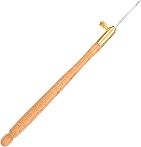 Miniatura 8 de Ganchos de madera francesa, aguja de bordado francés de ganchillo, mango con 3 agujas, juego de herramientas francesas antibordadas para bordar