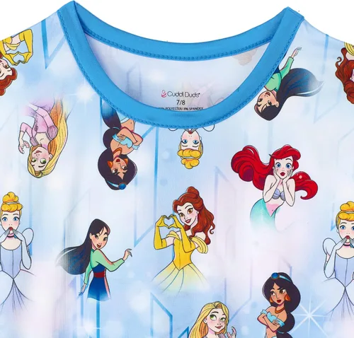 Miniatura 4 de Cuddl Duds Conjunto de ropa interior térmica para niñas, diseños de Frozen, Princesas Disney y Star Wars, capa base larga John para niños