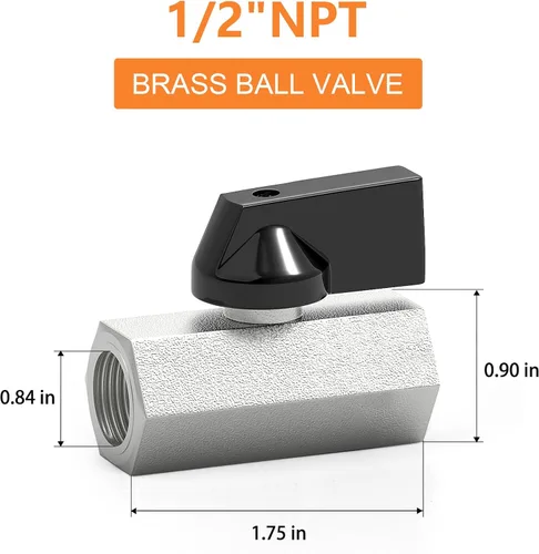Miniatura 2 de GASHER 12PCS Mini Brass Ball Valve Shut Off Switch, 1/2 Inch Female x 1/2 Inch Female Thread Pipe Fitting