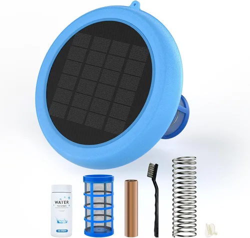 Ionizador solar para piscinas: ionizador de cobre para piscina sobre el suelo y piscina enterrada, purificador de agua flotante para piscinas de
