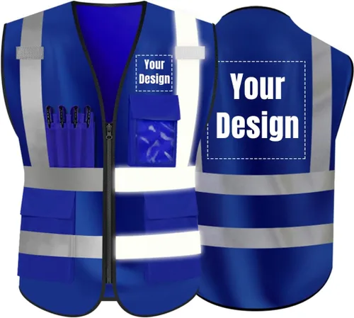 Miniatura 20 de Chaleco de seguridad de alta visibilidad Personaliza tu logotipo chaleco de seguridad protector, Amarillo