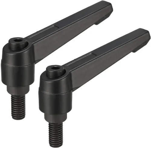 Miniatura 16 de uxcell M6 x 0.787 in Mango de palanca de sujeción ajustable Rosca Botón de trinquete macho roscado Perillas de bloqueo Tornillo giratorio Perno