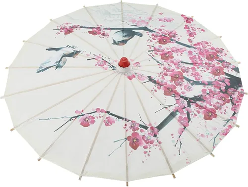 Miniatura 6 de Paraguas chino de papel japonés de 22 pulgadas, paraguas de papel engrasado, arte chino, clásico, paraguas de baile de ciruelo, paraguas asiático