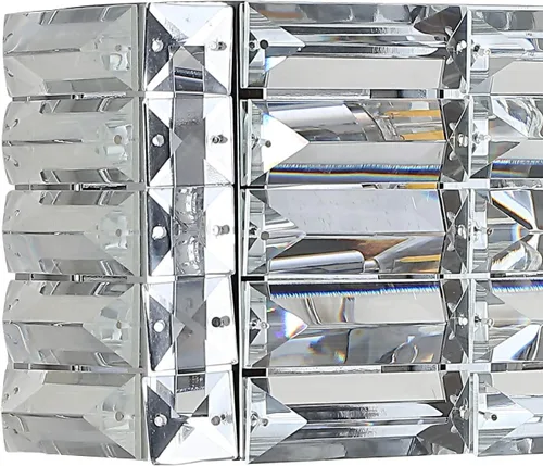 Miniatura 6 de JONATHAN Y Lámpara de tocador moderna de cristal cromado de 10 pulgadas, aplique de pared LED para baño, 1 lámpara para espejo, iluminación