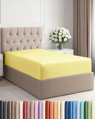 Sábana Bajera Tamaño Individual – Sábana Inferior Única Solo – Ropa de Cama de Lujo Hotel Ultra Suave con Bolsillos Profundos de 8-16 Pulgadas – 29