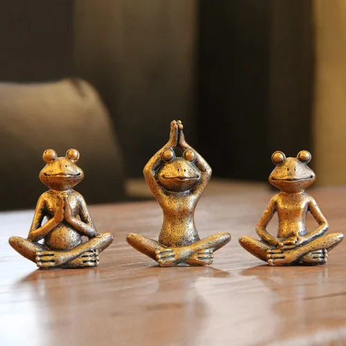 Miniatura 8 de Smadeer Estatuas de gato de yoga para decoración del hogar, figura de postura de yoga para dormitorio espiritual zen, sala de estar, oficina, mesa