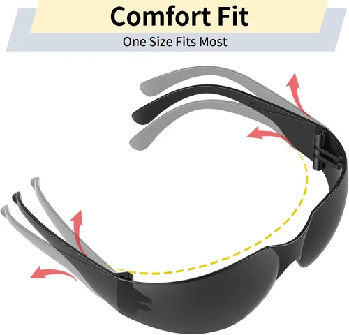 Miniatura 5 de Paquete de 10 lentes de seguridad transparentes para hombres y mujeres, con certificación ANSI Z87.1, resistentes a arañazos e impactos, lentes