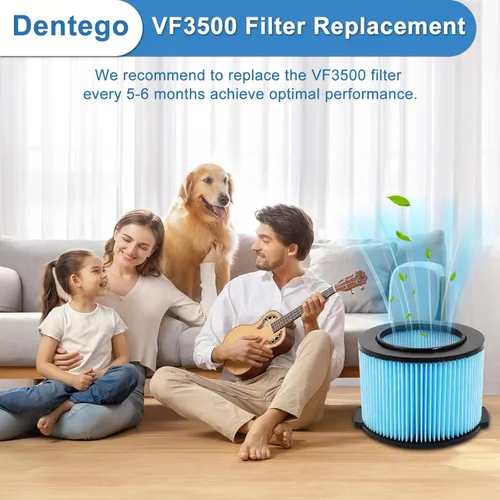 Miniatura 3 de Paquete de 4 filtros de repuesto VF3500 para aspiradora húmeda y seca de 3-4.5 galones, filtros de 3 capas para WD4050, WD3050, WD4080, WD4522