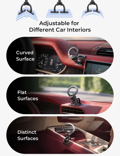 Miniatura 4 de LISEN - Soporte magnético de teléfono para automóvil, imanes fuertes, soportes magnéticos para teléfono para tu automóvil, 2 en 1, para salpicadero