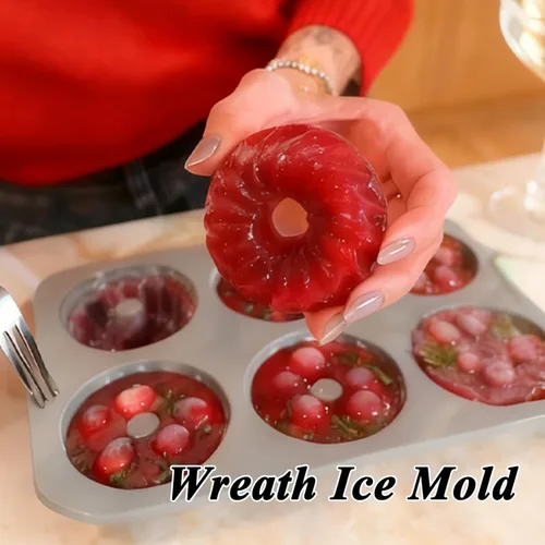 Miniatura 3 de Molde de hielo de corona, bandeja de cubitos de hielo de corona navideña de silicona y conjunto de moldes de copos de nieve, moldes de chocolate
