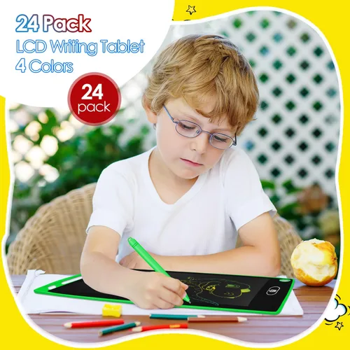 Miniatura 3 de Paquete de 24 tabletas de escritura LCD de 8.5 pulgadas, tableta de dibujo colorida para niños, almohadilla LCD borrable para garabatos, juguete
