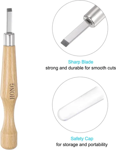 Miniatura 4 de uxcell Cuchillo de tallado de madera, cinceles, 0.205 in 50# acero al carbono medio plano esculpir Graver para bricolaje, manualidades, escultura