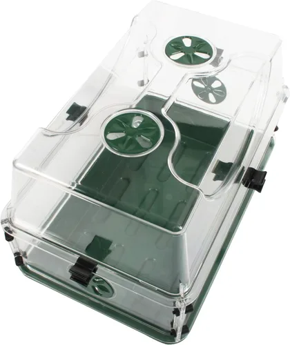 EarlyGrow propagador domado mediano para semillas y hierbas con extensión de altura lateral ventilada y juego de clip de seguridad, verde