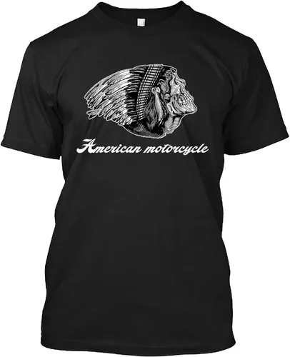 American Motorcycle Skull Native Indian Eagle Chief - Camiseta vintage para hombres y mujeres, color negro, talla S
