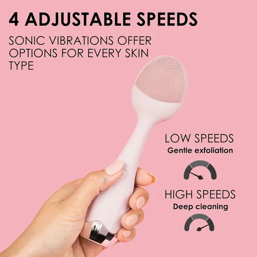 Miniatura 5 de JAPONESQUE SKINTherapy Limpiador facial sónico rejuvenecedor, dispositivo de limpieza impermeable recargable con cepillo de silicona, levanta