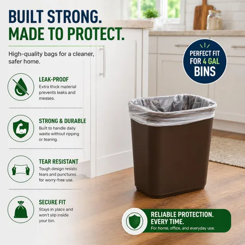 Miniatura 3 de Bolsas de basura pequeñas de 3 galones (440 unidades) para cubos de basura de plástico transparente para baño, se adaptan a contenedores de 2