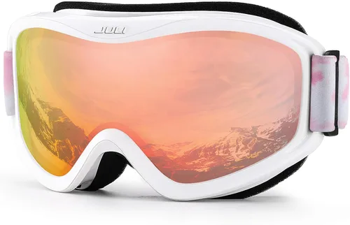 Juli - Gafas de esquí, snowboard y patinaje, para hombres y mujeres Marco blanco naranja (vlt 13%) lente