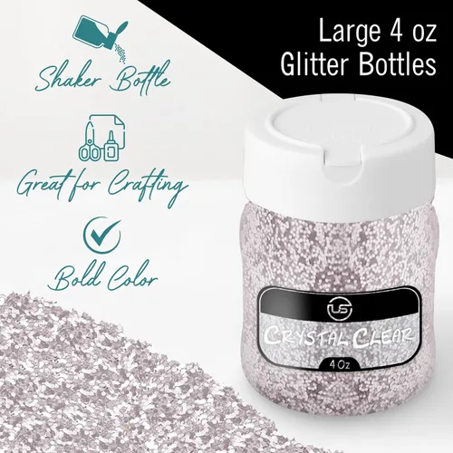 Miniatura 3 de Purpurina a granel, purpurina fina transparente para manualidades, resina y álbumes de recortes, botellas agitadoras de 4 onzas, ideales para vasos